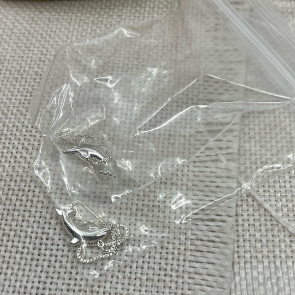 Vintage JCM Sterling Silver Dolphin Threader Earrings - Picture 12 of 14